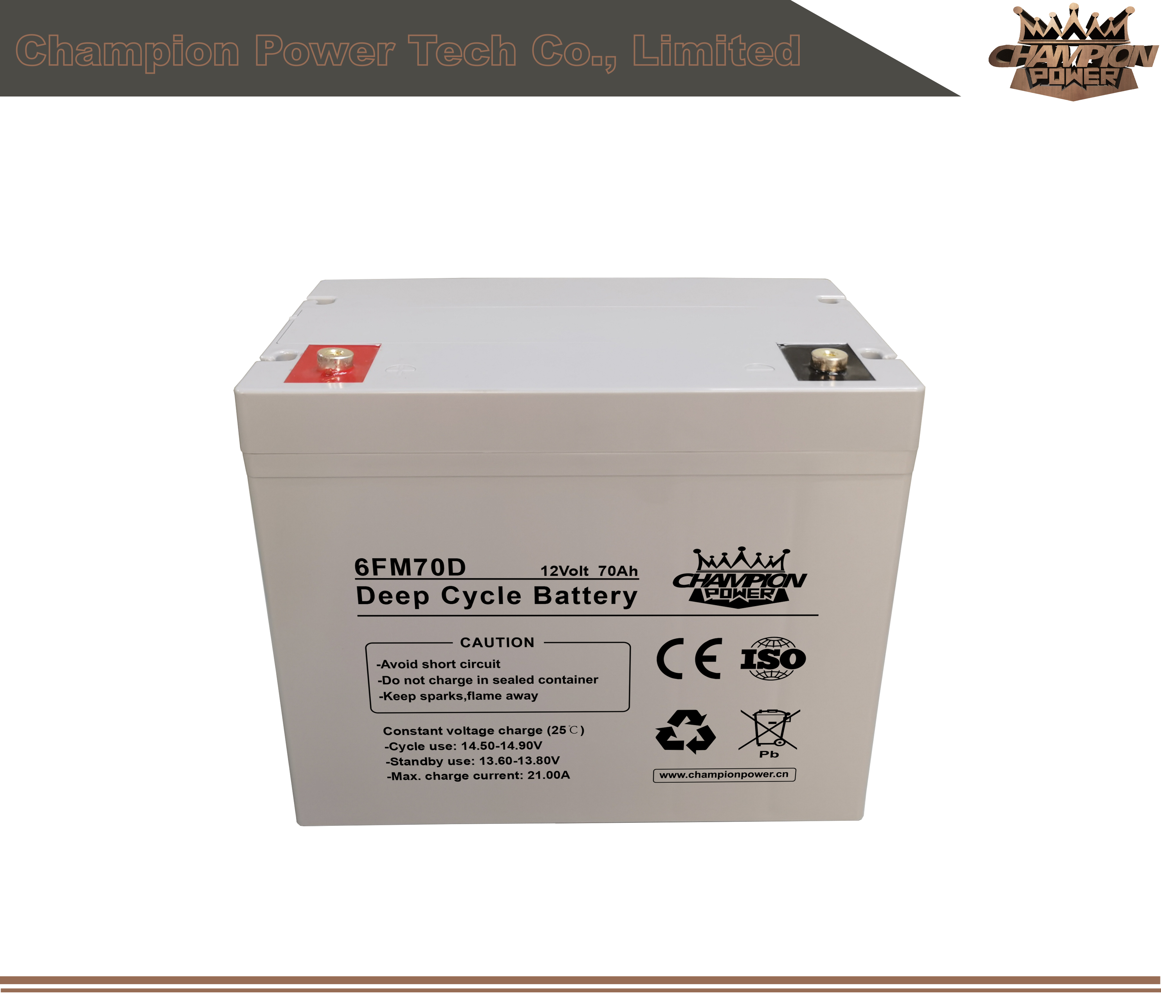 6FM70D 12V70Ah Deep Cycle Battery