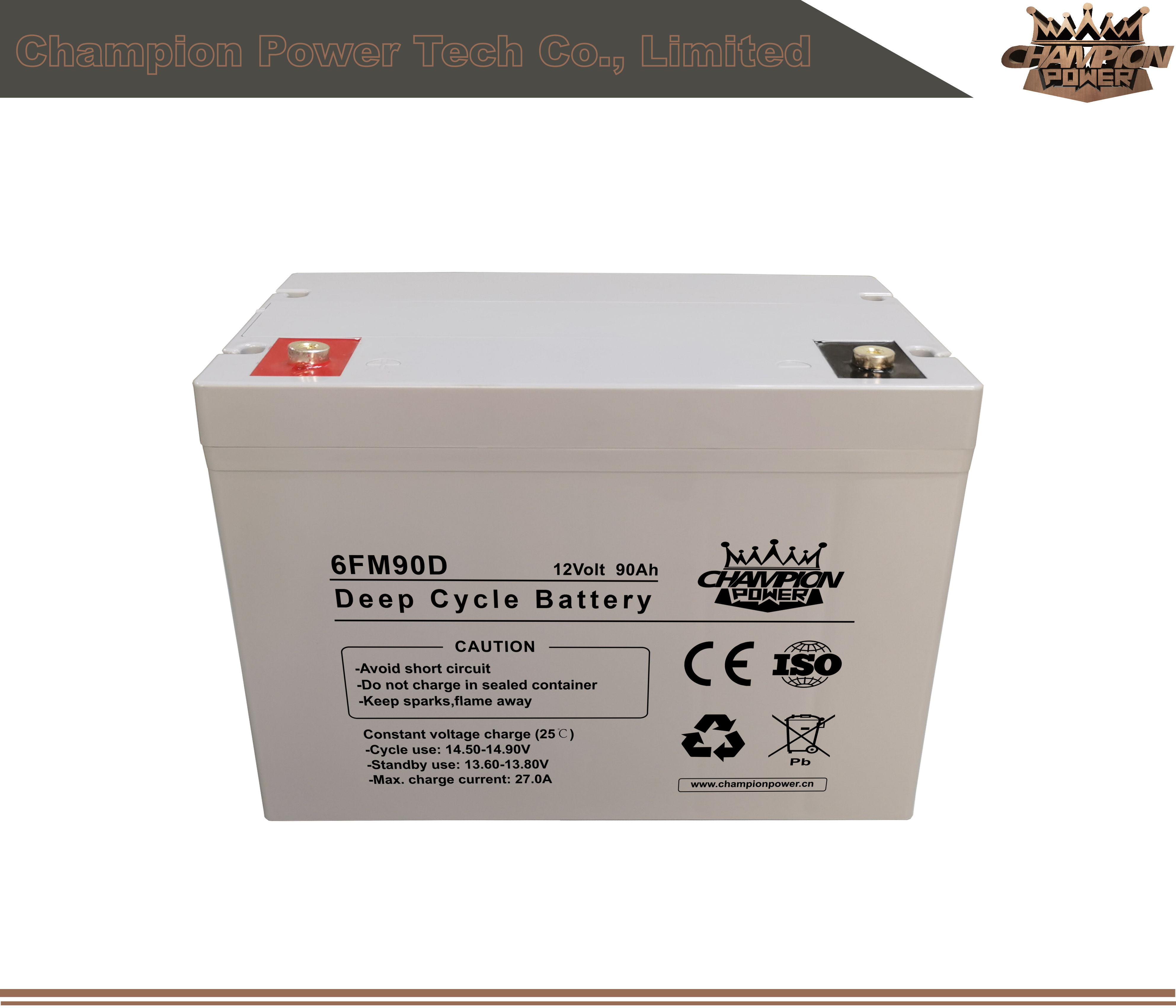 6FM90D 12V90Ah Deep Cycle Battery