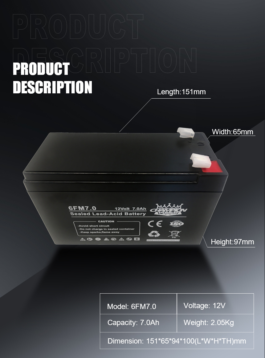 6FM7.0 12V7Ah AGM Battery - Buy lead acid AGM VRLA Batteries, Lead acid ...
